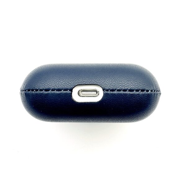 NWT NAVY BLUE Smooth Leather Case for Apple Airpods Pro 2 - Picture 4 of 9